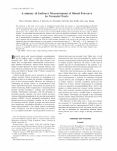Accuracy of Indirect Measurement of Blood Pressure in Neonatal Foals (p 571-576)